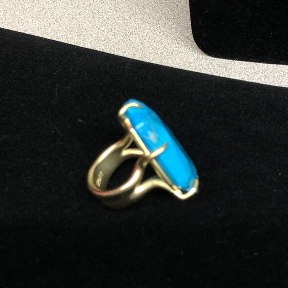 Kendra Scott Ring Large Blue Stone Size 8  ** - Picture 2 of 6